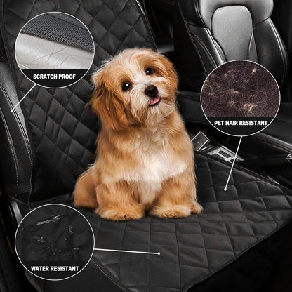 Dog Seat Cover Cars Trucks Suvs, Thick 600D Heavy Duty Pets Car Seat Cover, Waterproof & Wear-Resistant Durable Nonslip Backing & Hammock Convertible, Black, 2 Pack
