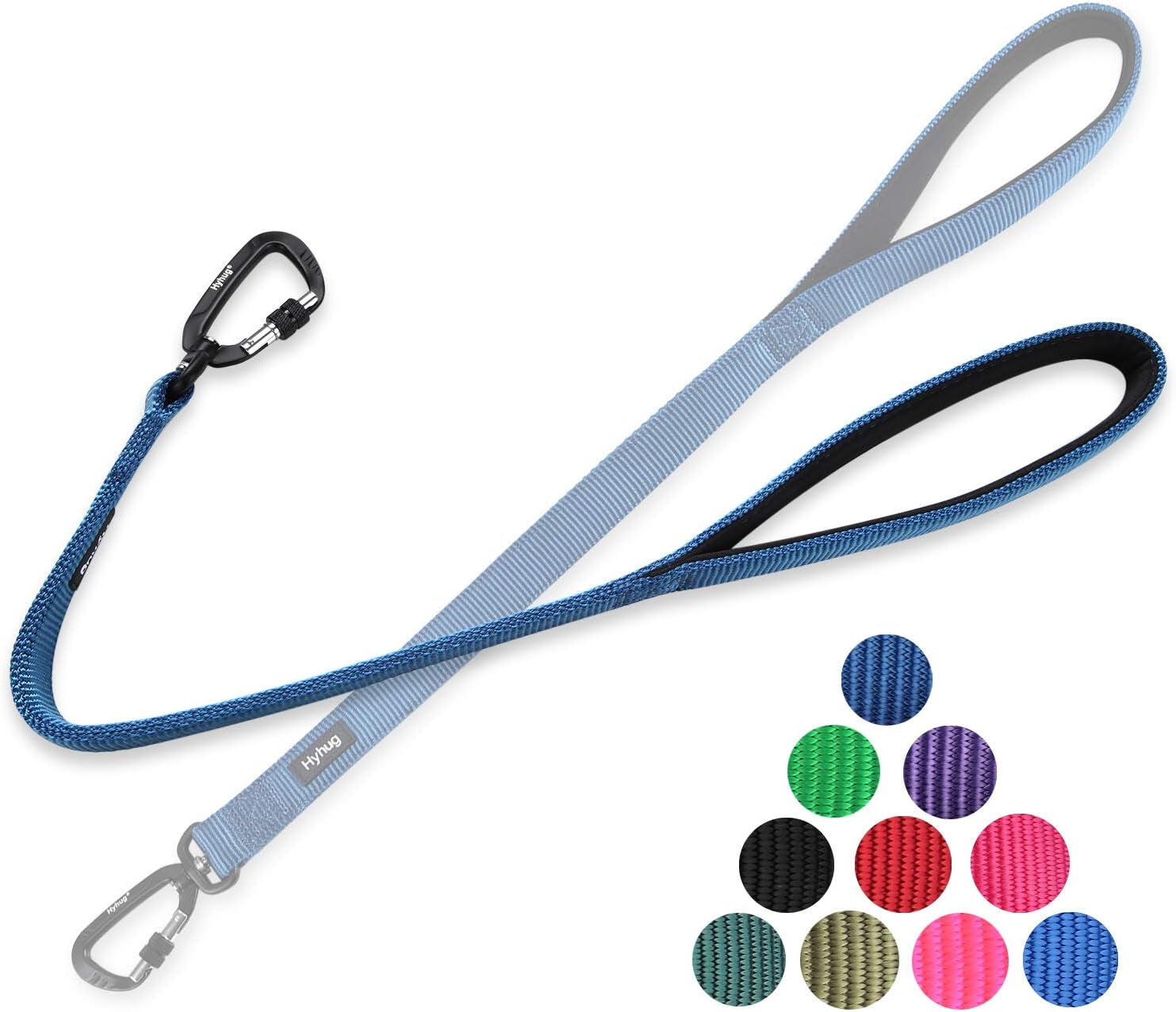 Short Dog Leash 24", Heavy Duty Nylon with Padded Handle