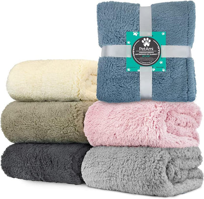 Fluffy Sherpa Waterproof Dog Blanket for Large Pet Cat, 60X80, Taupe
