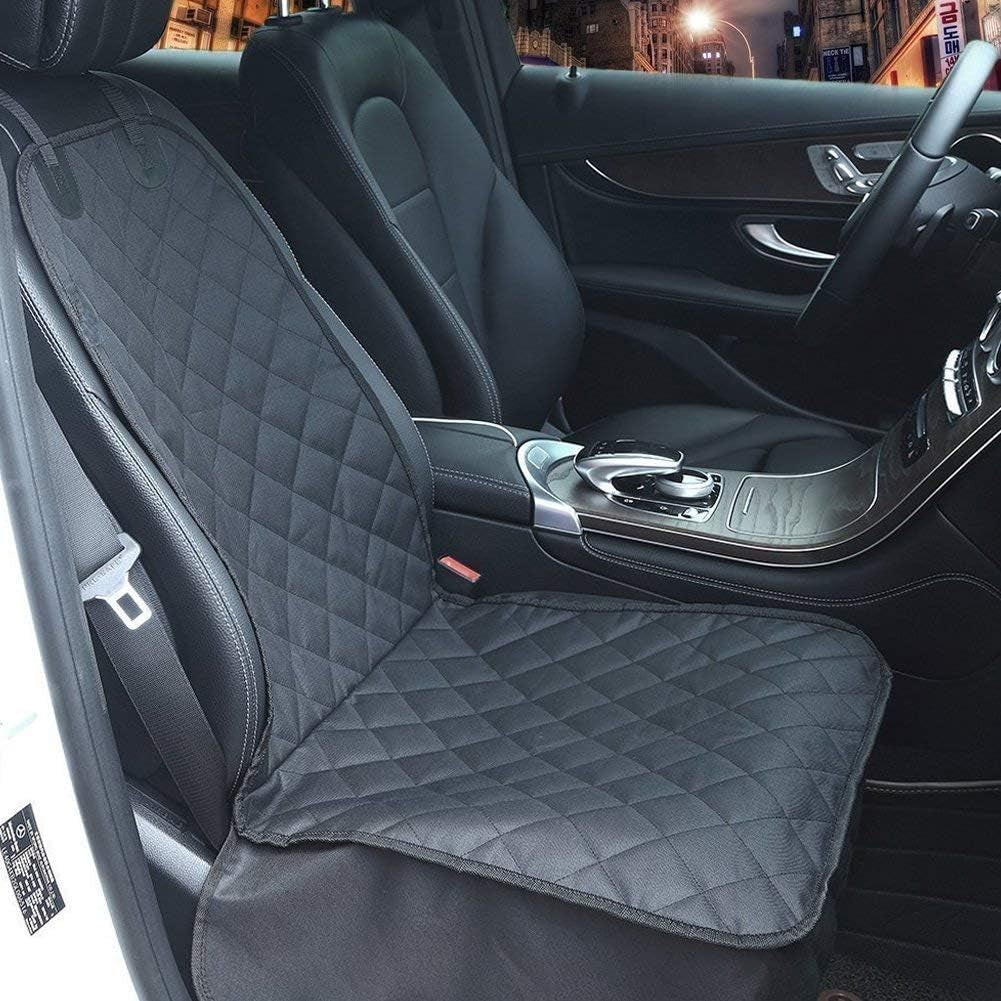 Dog Seat Cover Cars Trucks Suvs, Thick 600D Heavy Duty Pets Car Seat Cover, Waterproof & Wear-Resistant Durable Nonslip Backing & Hammock Convertible, Black, 2 Pack