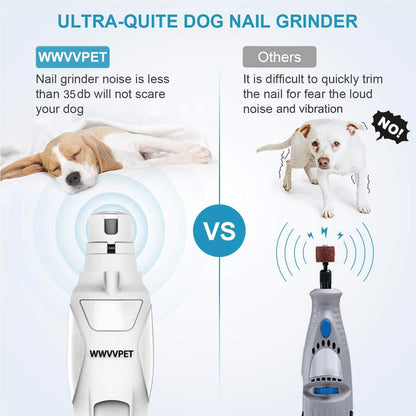 Pet Nail Grinder with LED Light & 2 Grinding Heads, 2-Speed Low Noise