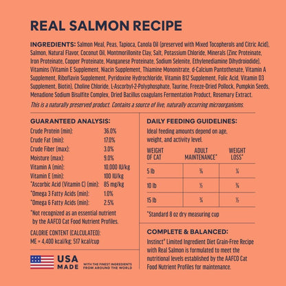 Limited Ingredient Diet Dry Cat Food, Real Salmon, 4.5 Lb. Bag