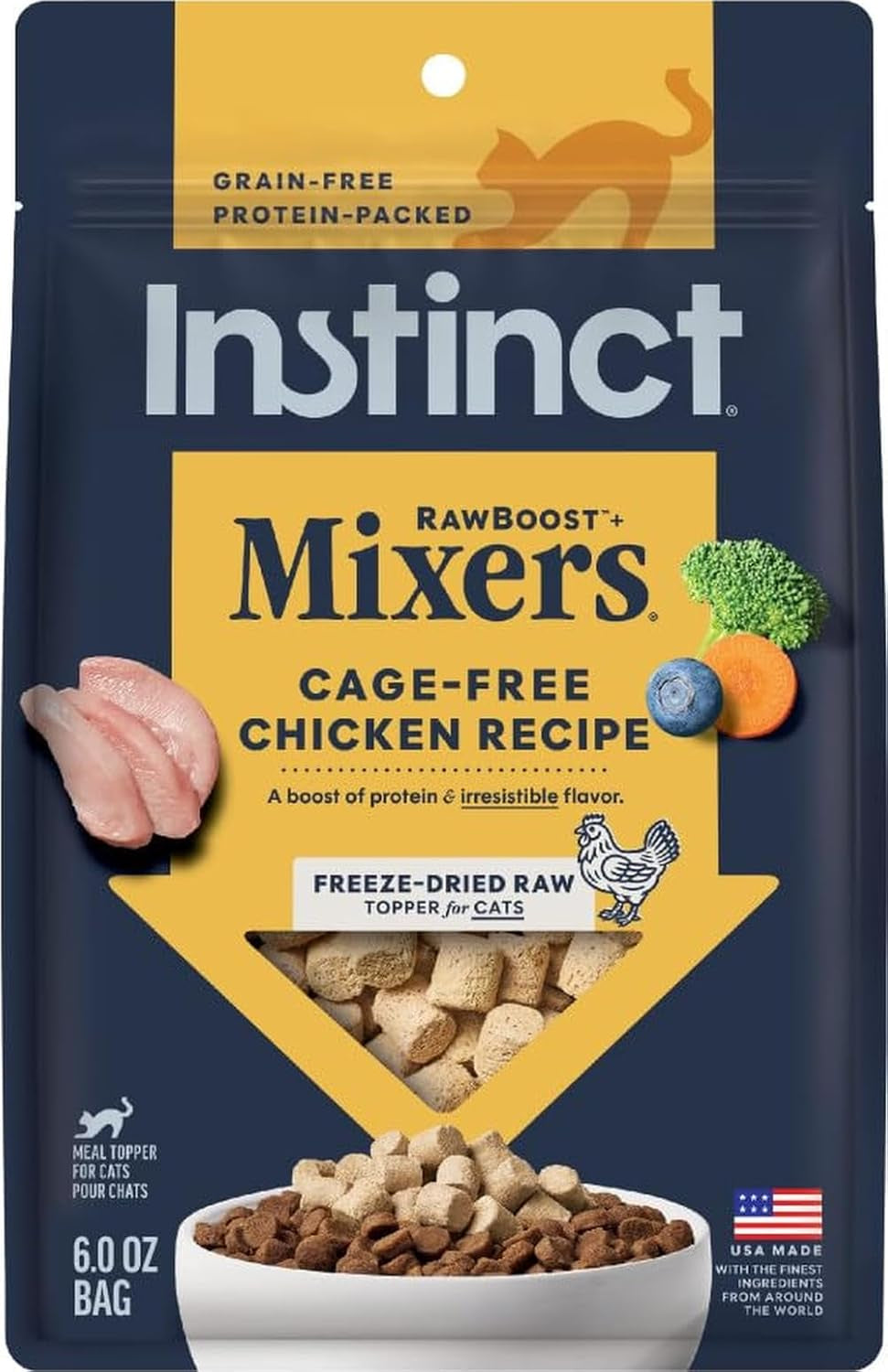 Raw Boost Mixers Freeze Dried Raw Cat Food Topper, Grain Free Cat Food Topper 6 Ounce (Pack of 1)