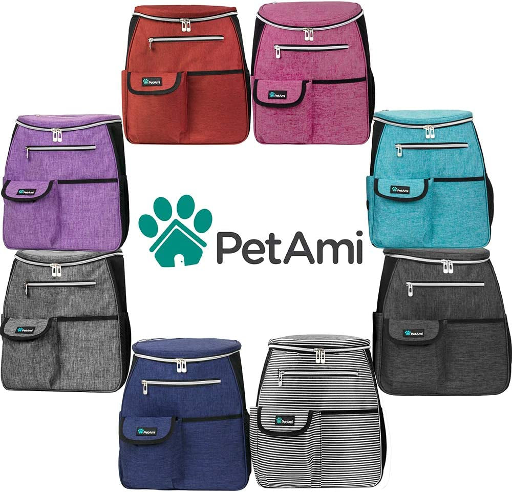 Dog Travel Backpack 27L Airline Approved Pet Supplies Bag, Purple