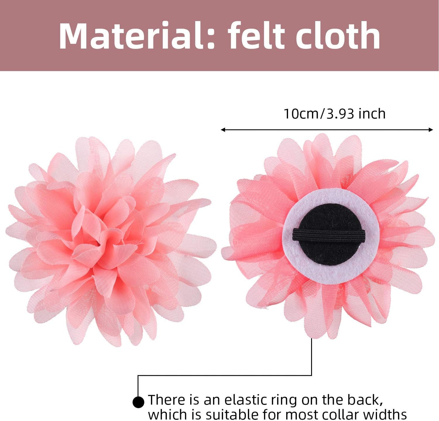 20 Pcs 4 Inch Dog Collar Flowers Bow, Multicolored