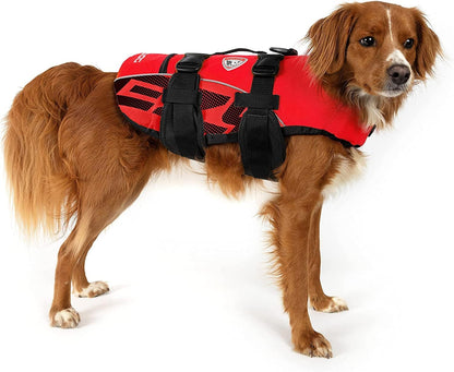 DFD Dog Life Jacket, Dog Life Vest for Swimming - X-Small, Red