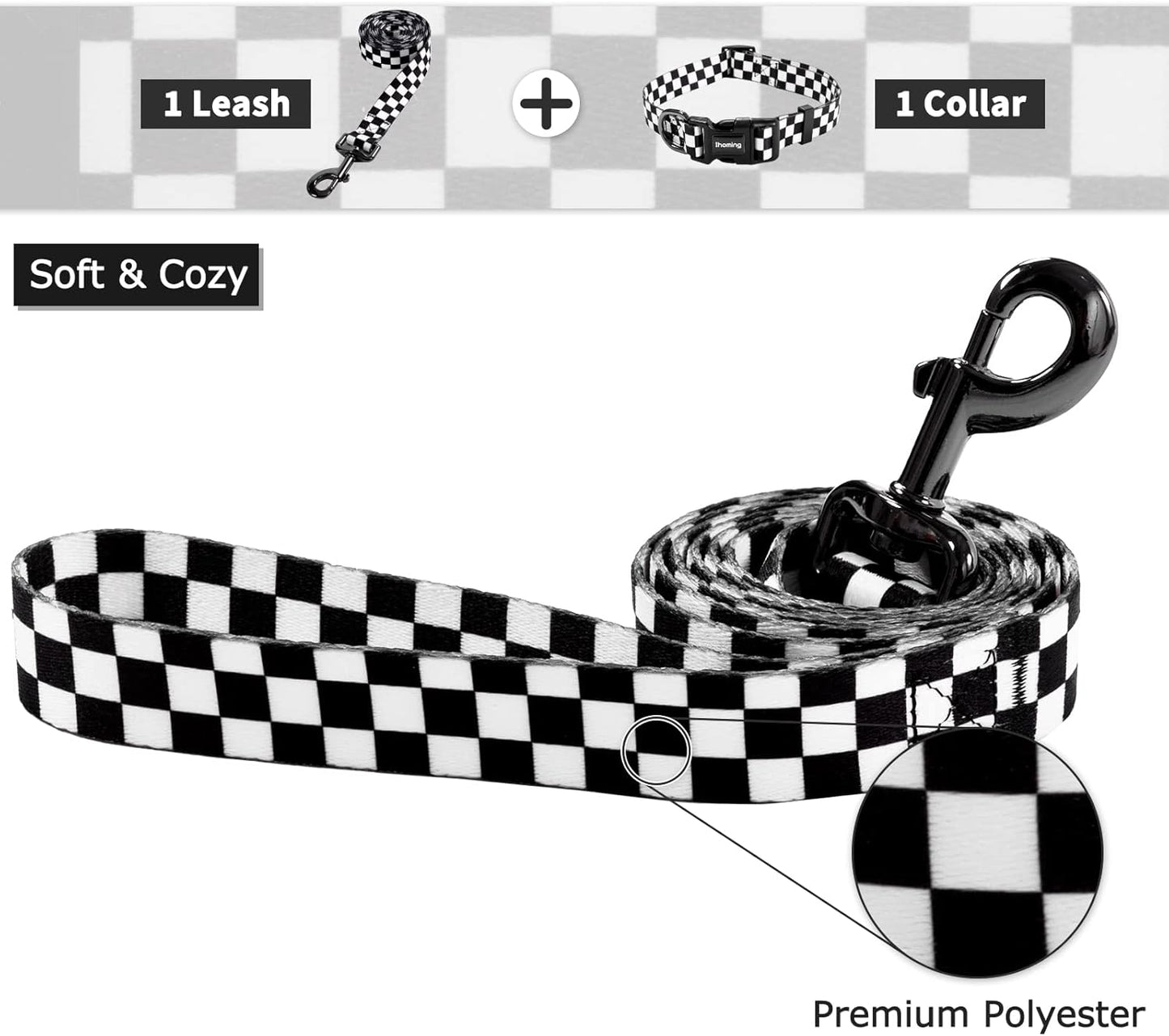 Dog Collar and Leash Set for Large Dogs, up to 80 Lbs