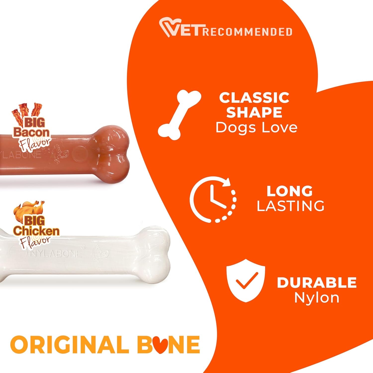 Power Chew Original Bone Dog Chew Toys, Medium, 2 Count