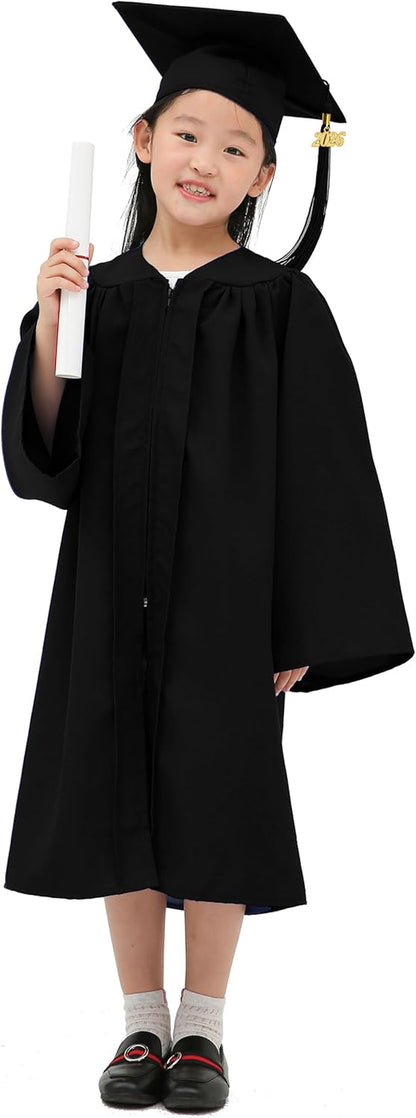Matte Kindergarten Graduation Gown Cap Set with 2026 Tassel