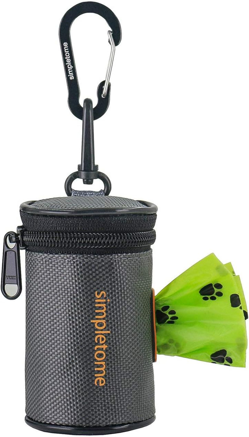 1680D Oxford Dog Poop Bag Holder with Clip for Leash or Belt, Dark Gray