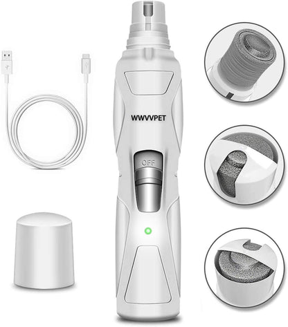 Pet Nail Grinder with LED Light & 2 Grinding Heads, 2-Speed Low Noise