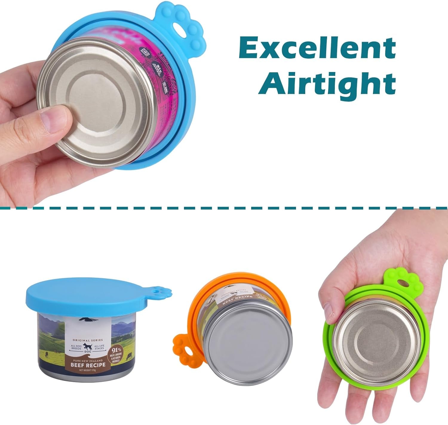 5 Packs Pet Food Can Covers Lids, Universal Size for Dog Cat Food