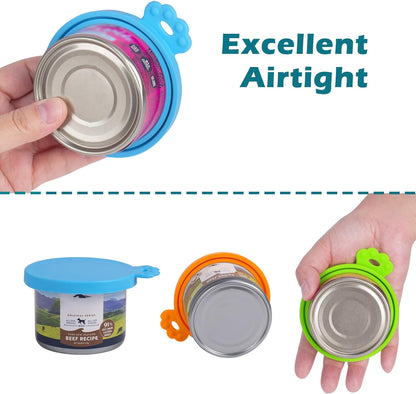 5 Packs Pet Food Can Covers Lids, Universal Size for Dog Cat Food