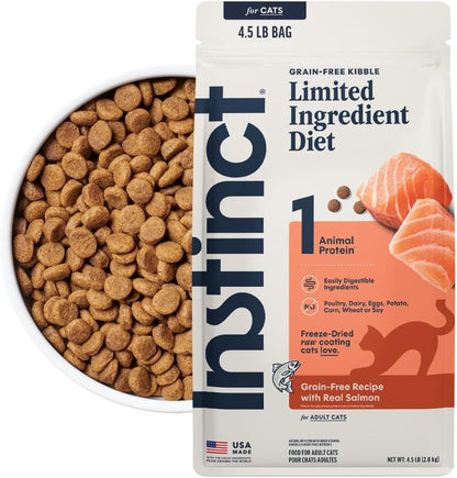 Limited Ingredient Diet Dry Cat Food, Real Salmon, 4.5 Lb. Bag