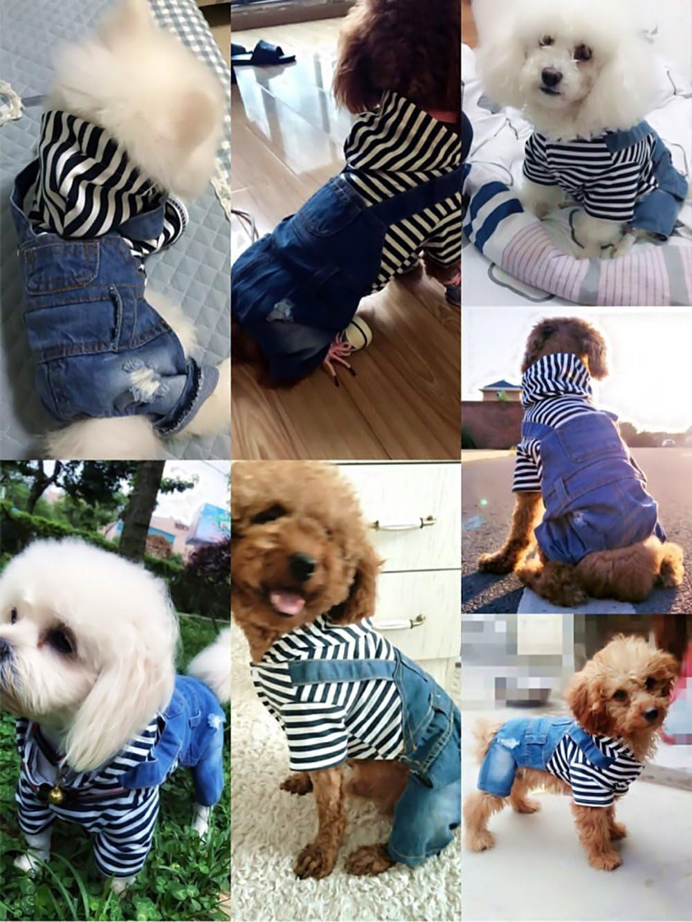 Dogs Denim Jumpsuit Jeans Hoodies Coat Small Medium Pet Classic Jacket