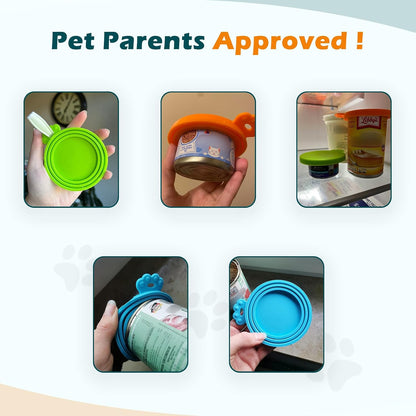 5 Packs Pet Food Can Covers Lids, Universal Size for Dog Cat Food
